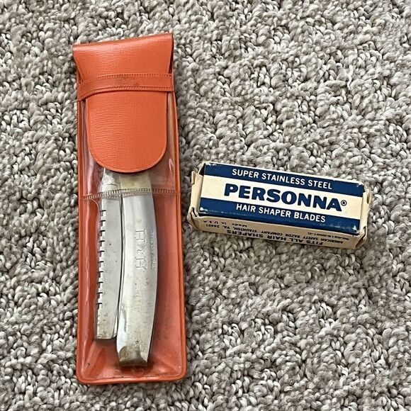 Vintage H & H Co Hair Shaper Razor Stainless Steel Straight Razor Personna Blade - Picture 15 of 15